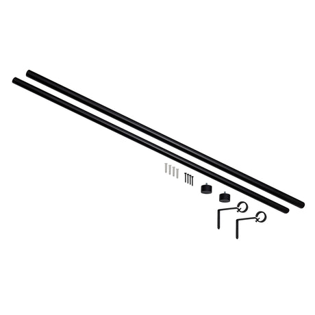 Single Curtain Rods | color: Brushed-Black | size: 36-66"(91-168cm) | diameter: 1"(2.5cm)