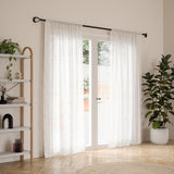 Single Curtain Rods | color: Matte-Black | size: 42-120" (107-305 cm) | diameter: 1" (2.5 cm)