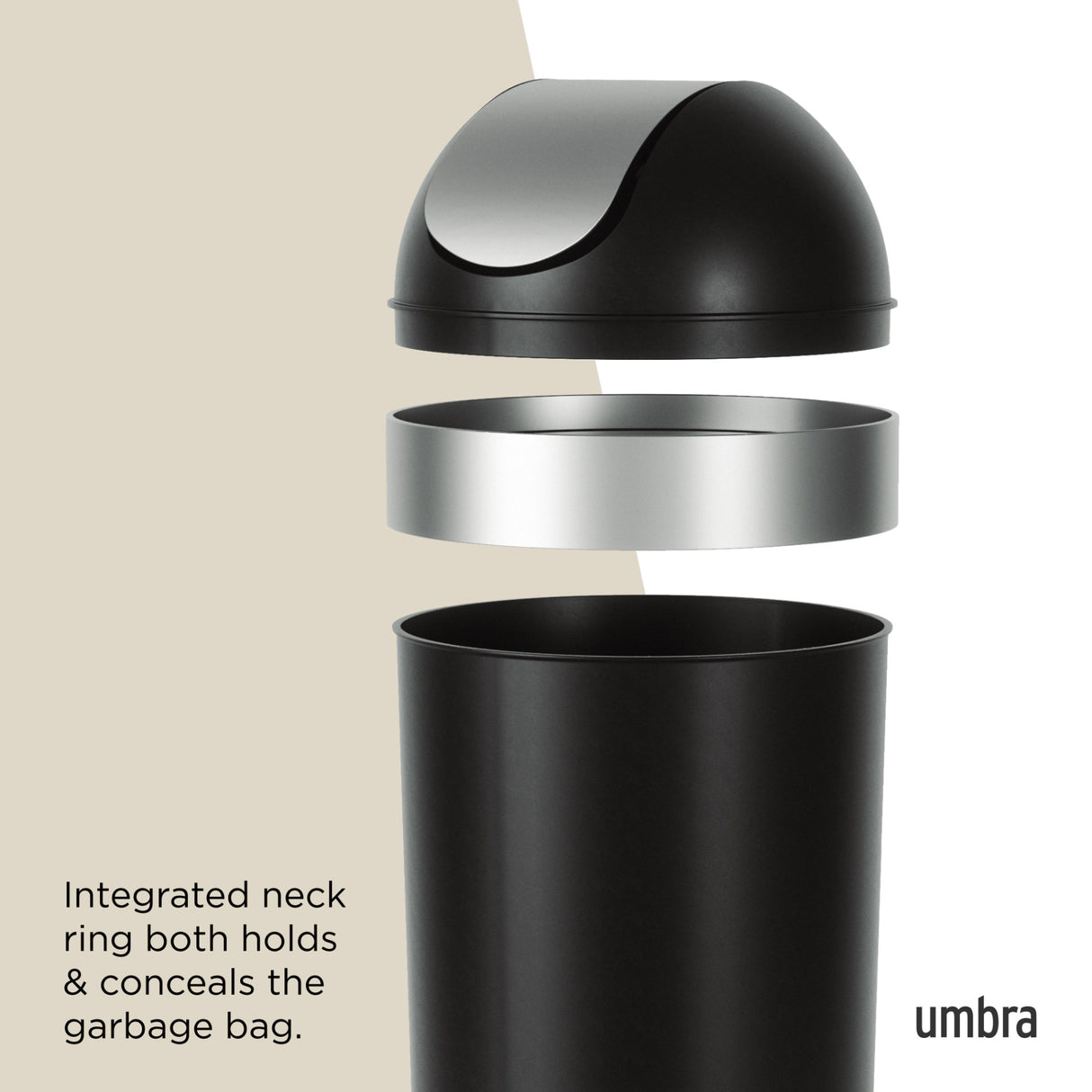 Kitchen Trash Cans | color: Black-Nickel