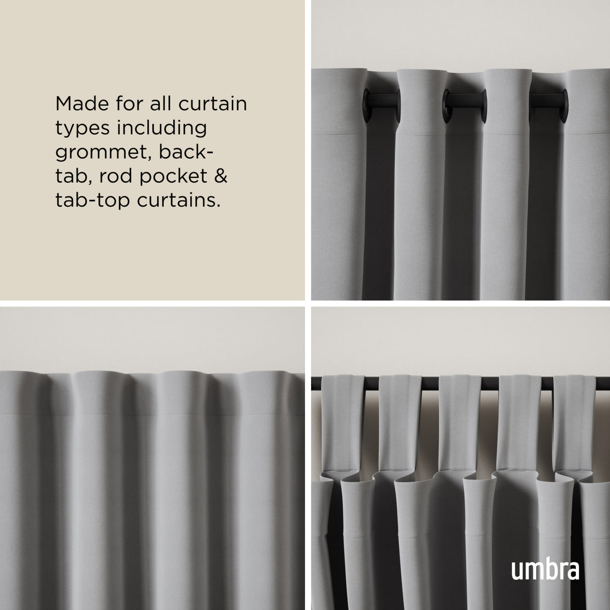 Single Curtain Rods | color: Matte-Black | size: 42-120" (107-305 cm) | diameter: 1" (2.5 cm)