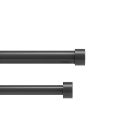 Double Curtain Rods | color: Brushed-Black | size: 120-180" (305-457 cm) | diameter: 1" (2.5 cm)