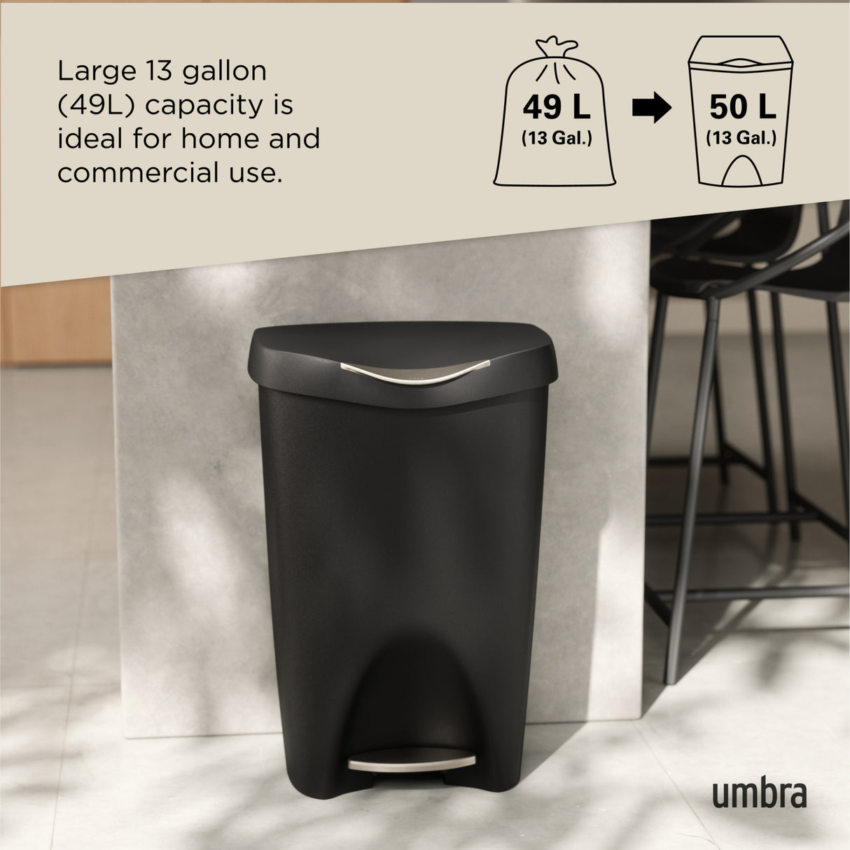 Kitchen Trash Cans | color: Black-Nickel