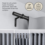 Single Curtain Rods | color: Matte-Black | size: 64-128" (162-325 cm) | diameter: 1" (2.5 cm)