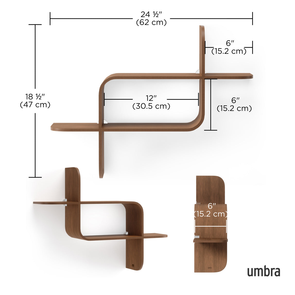 Shelves & Magazine Racks | color: Light-Walnut