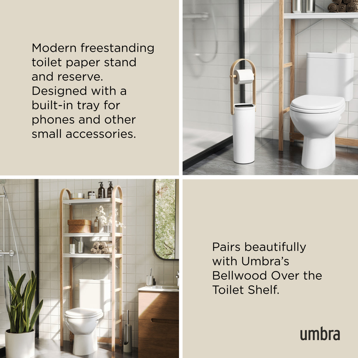 Toilet Paper Stands | color: White/Natural