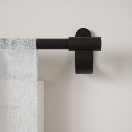 Single Curtain Rods | color: Matte-Black | size: 42-120" (107-305 cm) | diameter: 1" (2.5 cm) | Hover