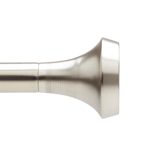 Single Curtain Rods | color: Nickel-Steel | size: 72-144" (183-366 cm) | diameter: 1" (2.5 cm)