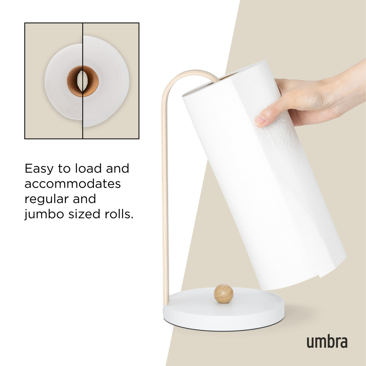 Paper Towel Holders | color: White-Natural