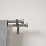 Double Curtain Rods | color: Nickel-Steel | size: 120-180"(305-457cm) | diameter: 1"(2.5cm) | https://vimeo.com/625708718