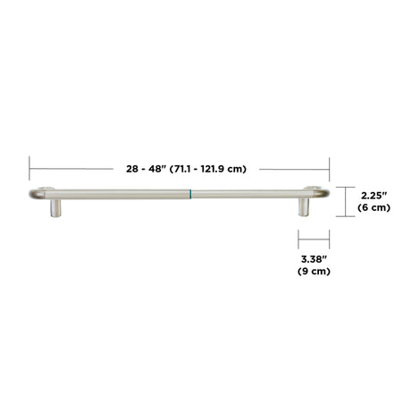 Single Curtain Rods | color: Matte-Nickel | size: 28-48"(71-122cm) | diameter: 3/4"(1.9cm)