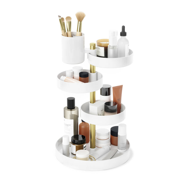 Cosmetic Organizers | color: White-Brass