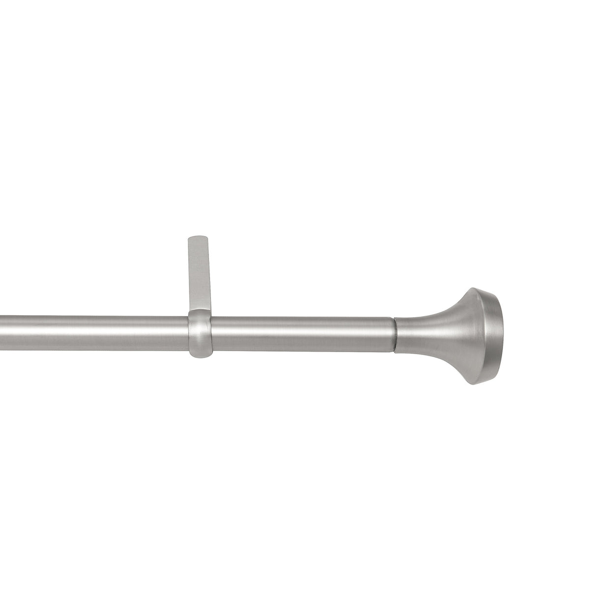 Single Curtain Rods | color: Nickel-Steel | size: 72-144" (183-366 cm) | diameter: 1" (2.5 cm)