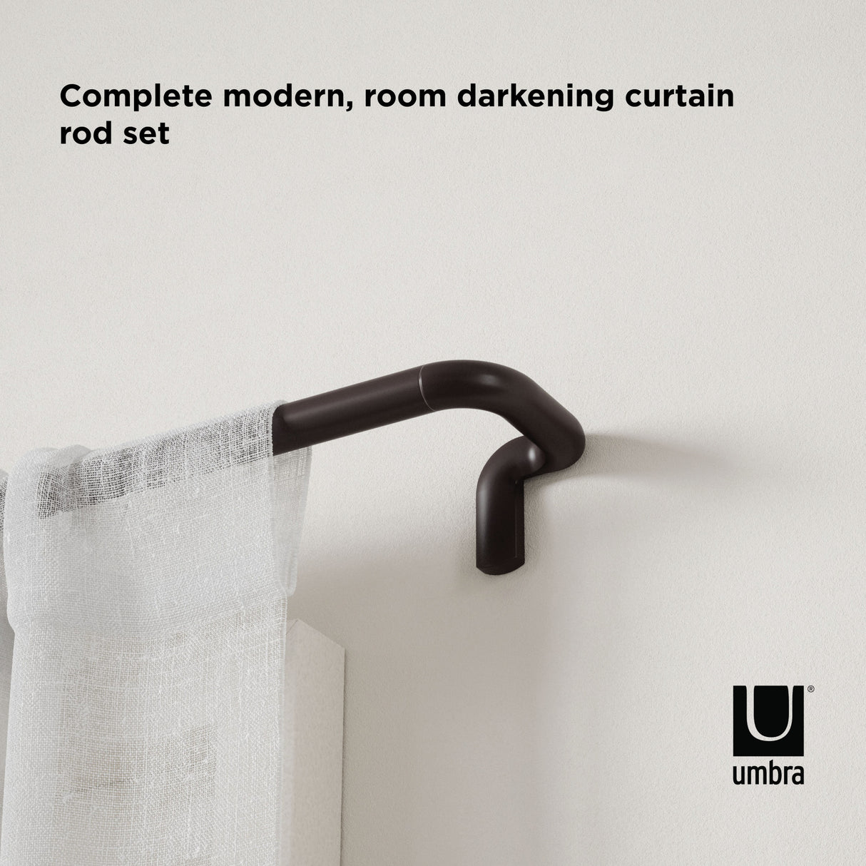 Single Curtain Rods | color: Auburn-Bronze | size: 48-88"(122-224cm) | diameter: 3/4"(1.9cm)