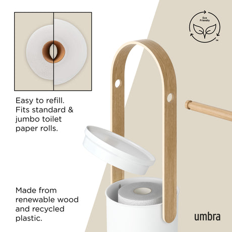 Toilet Paper Stands | color: White/Natural