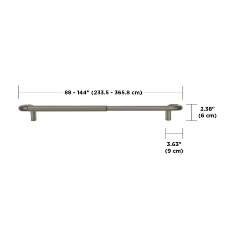 Single Curtain Rods | color: Matte-Nickel | size: 88-144"(224-366cm) | diameter: 3/4"(1.9cm)