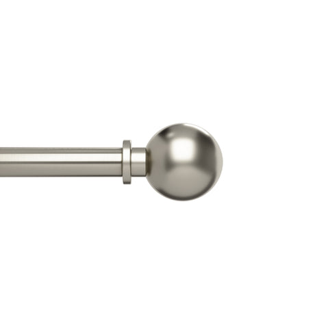 Single Curtain Rods | color: Eco-Friendly Nickel | size: 36-72" (91-183 cm) | diameter: 1" (2.5 cm)