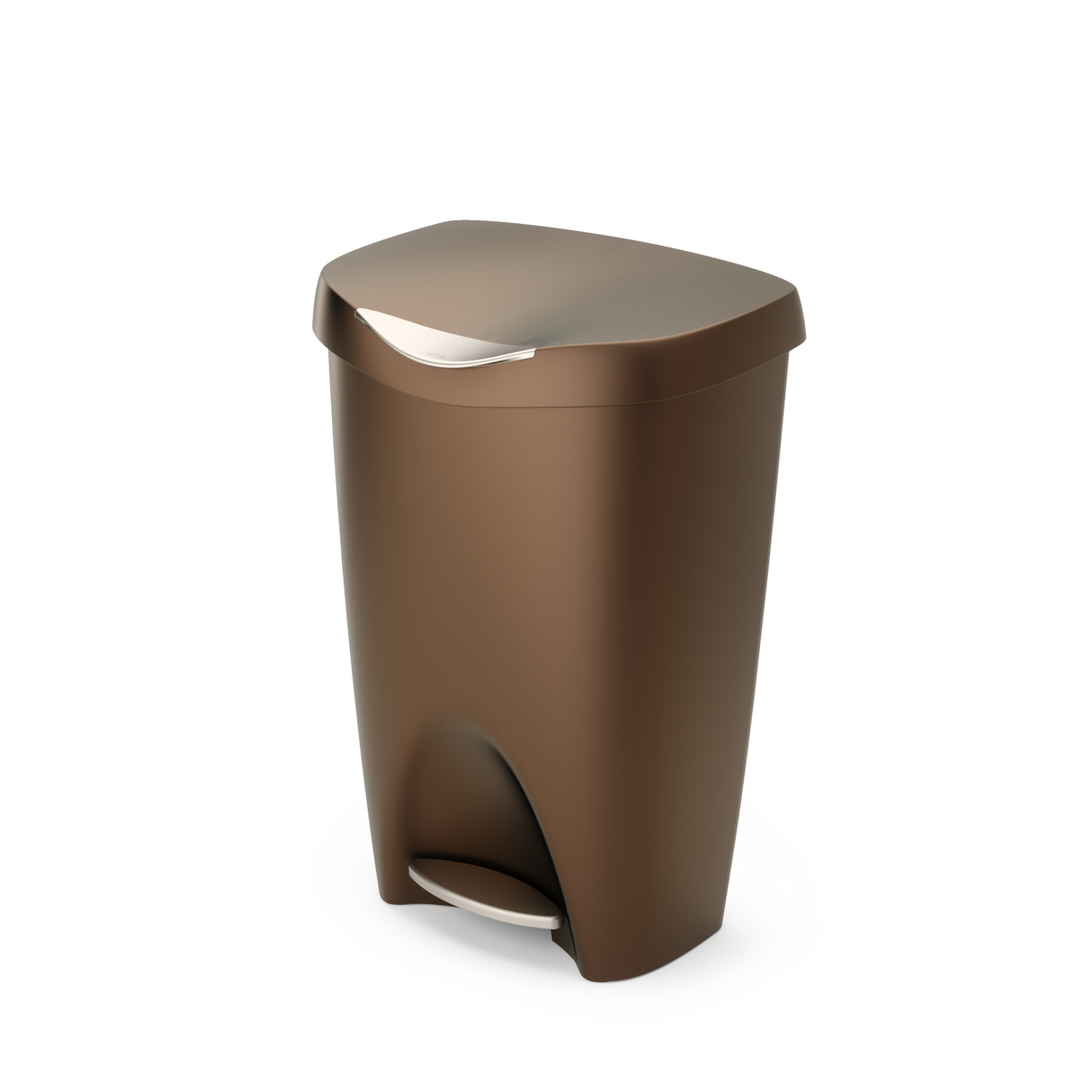 Heavy Duty Plastic 30-Gallon Kitchen Trash Can with Easy Open Lid in Brown  
