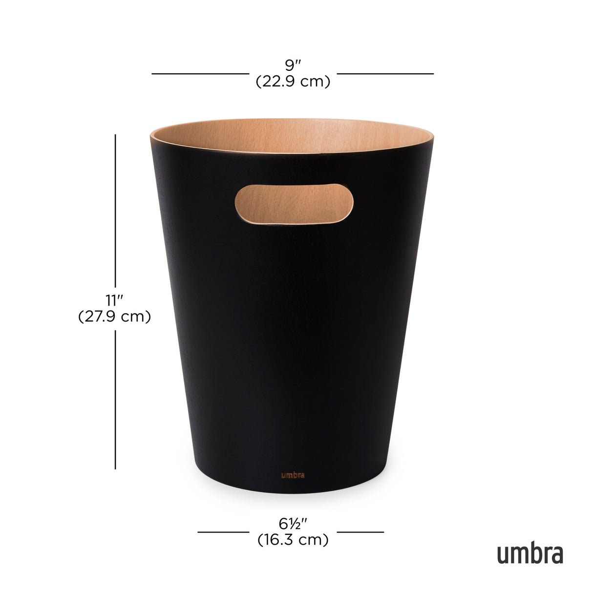 Bathroom Trash Cans | color: Black-Natural