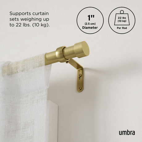 Single Curtain Rods | color: Gold | size: 36-66" (91-168 cm) | diameter: 1" (2.5 cm)