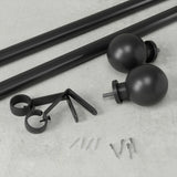 Single Curtain Rods | color: Eco-Friendly Matte-Black | size: 36-72" (91-183 cm) | diameter: 1" (2.5 cm)