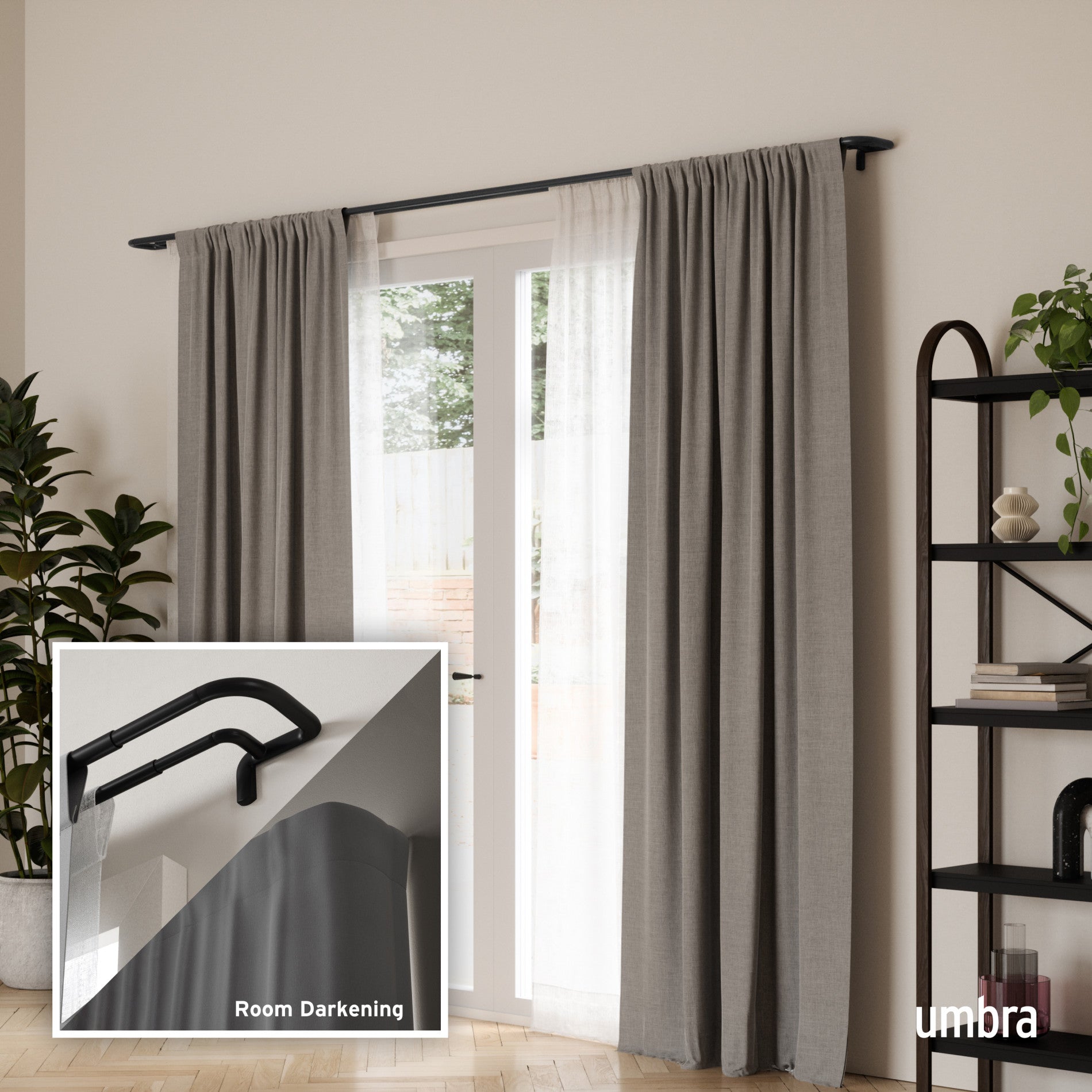 Umbra twilight room darkening curtain rod wrap around deals design