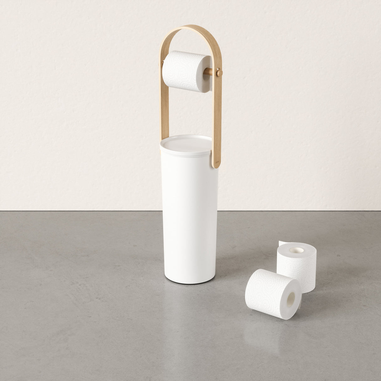 Toilet Paper Stands | color: White/Natural