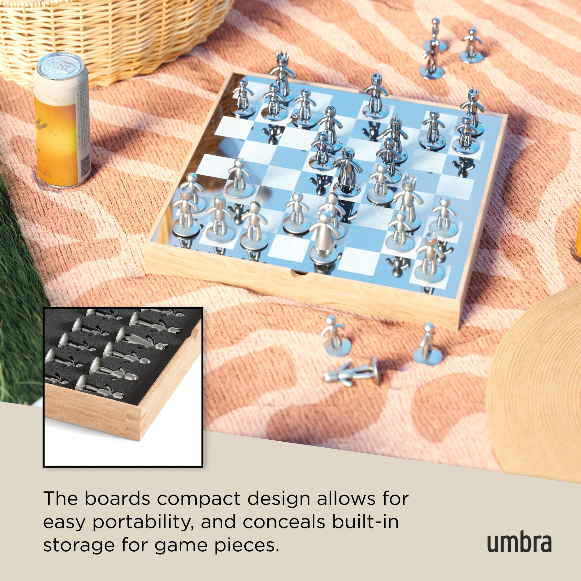 Umbra Wooden Checkerboard good Game