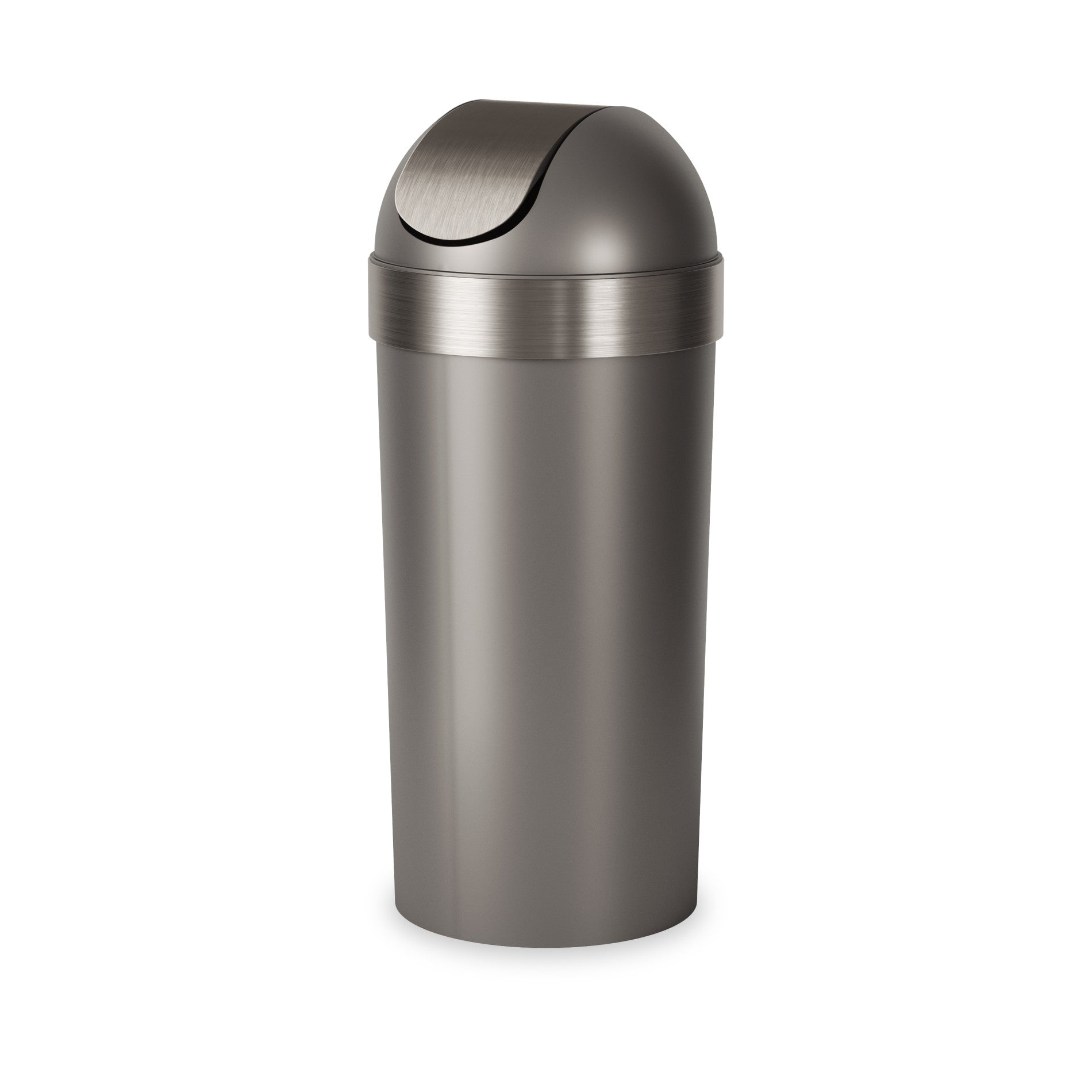 Umbra Venti Swing-Top 16.5-Gallon Kitchen Trash Large, 35-inch Tall Garbage  Can for Indoor, Outdoor or Commercial Use, Pewter Swing Top