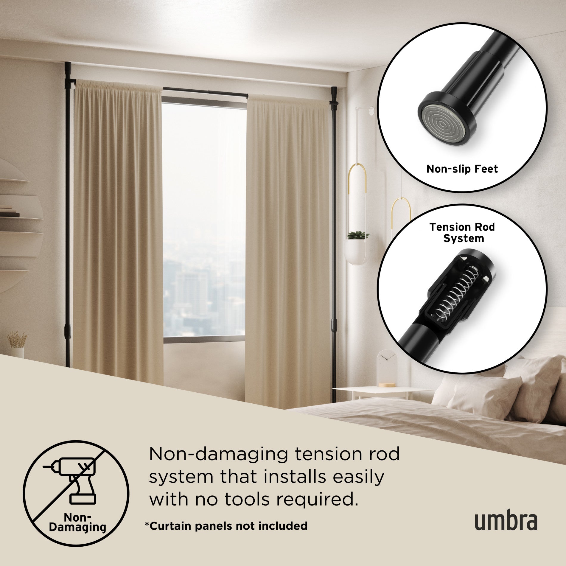 Umbra drapery deals tension rod