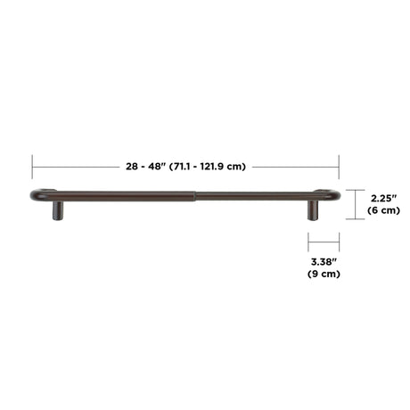 Single Curtain Rods | color: Auburn-Bronze | size: 28-48"(71-122cm) | diameter: 3/4"(1.9cm)