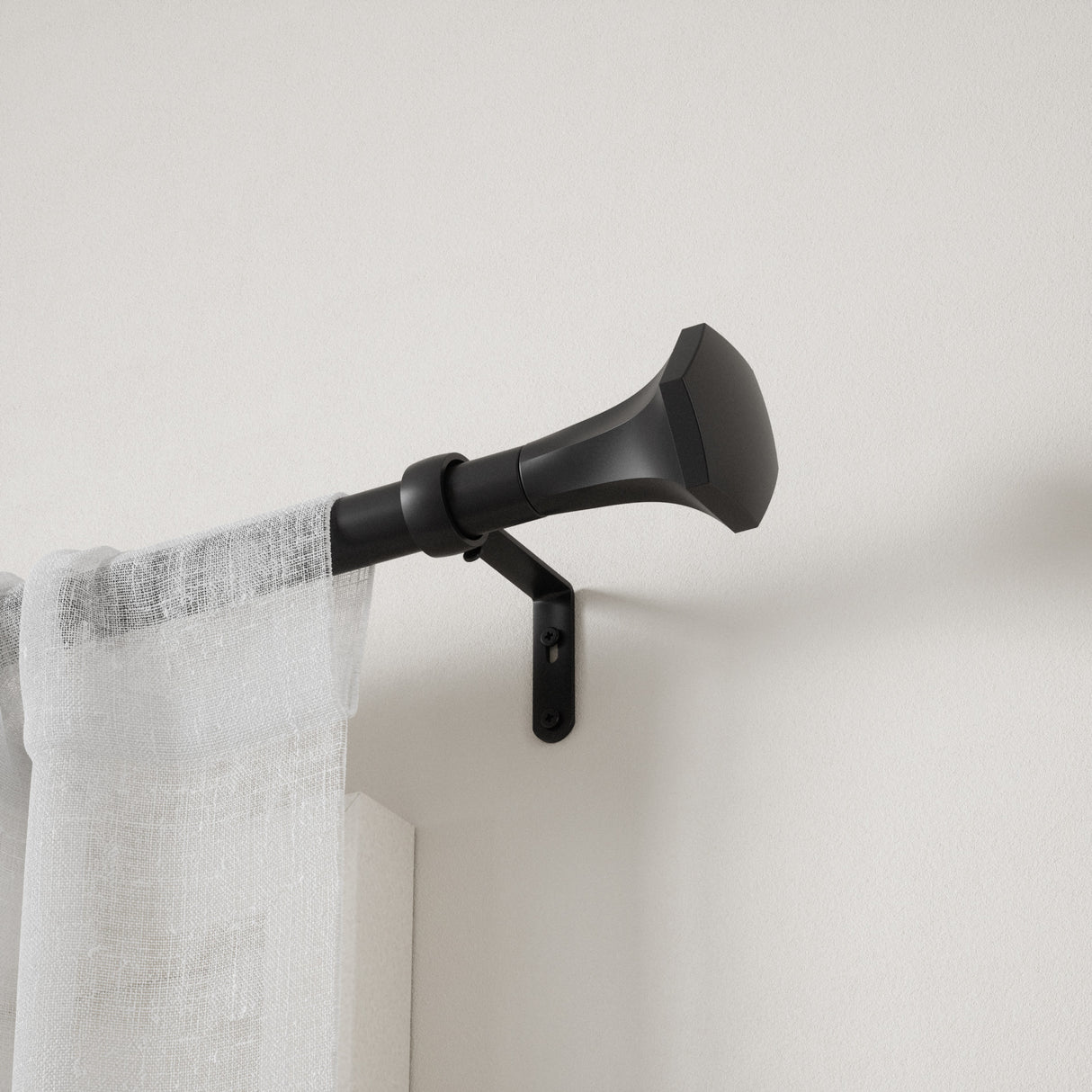 Single Curtain Rods | color: Eco-Friendly Matte-Black | size: 72-144" (183-365 cm) | diameter: 1" (2.5 cm)