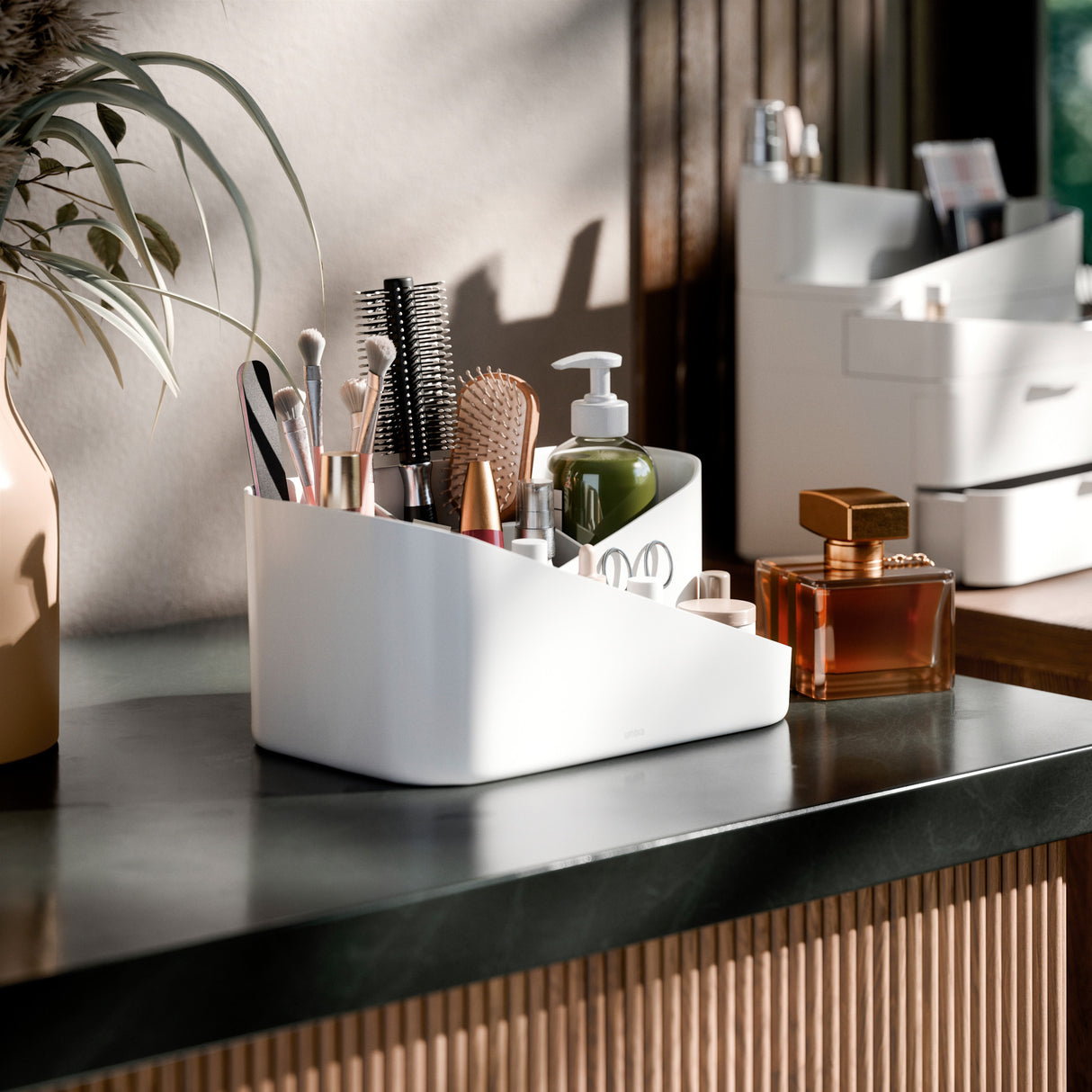 Cosmetic Organizers | color: White-Grey | Hover