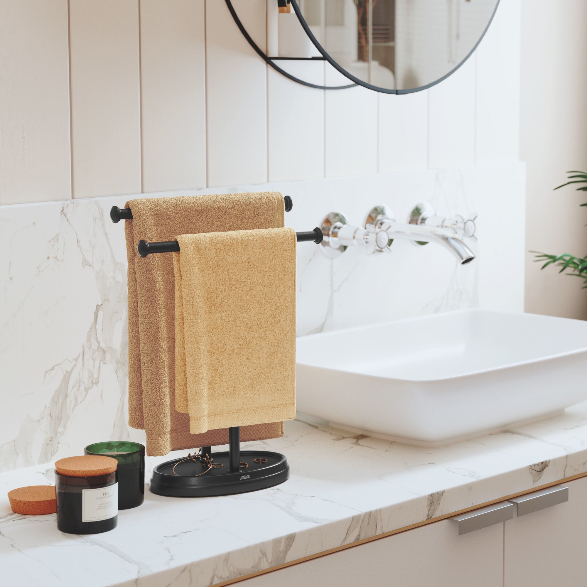 Free standing hand discount towel holder for bathroo