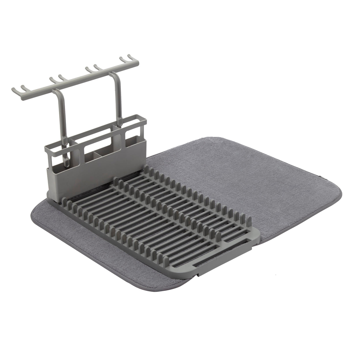 Umbra Udry Dish Rack with Microfibre Dry Mat (Charcoal)