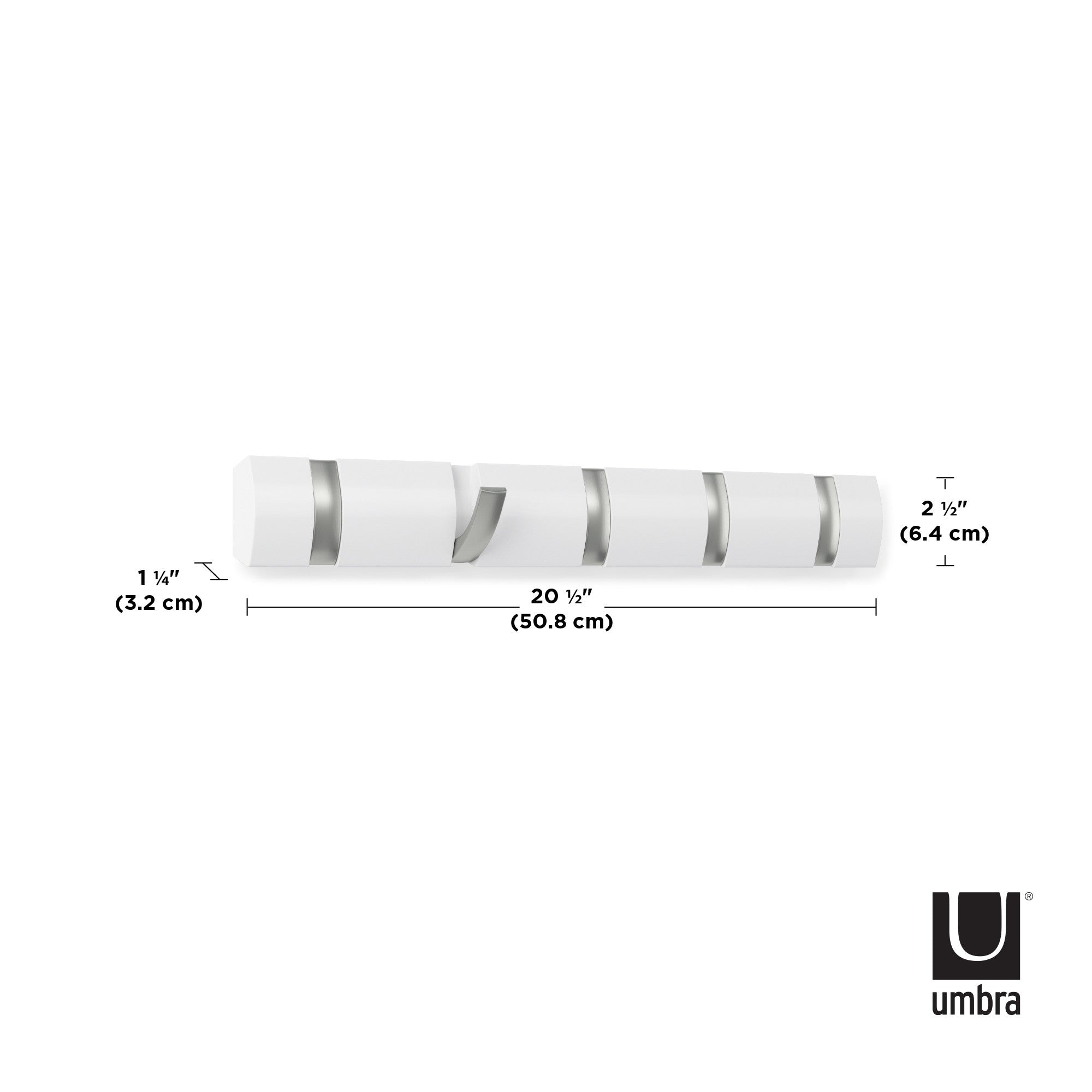 Umbra flip 5-hook deals wall-mount rack rail