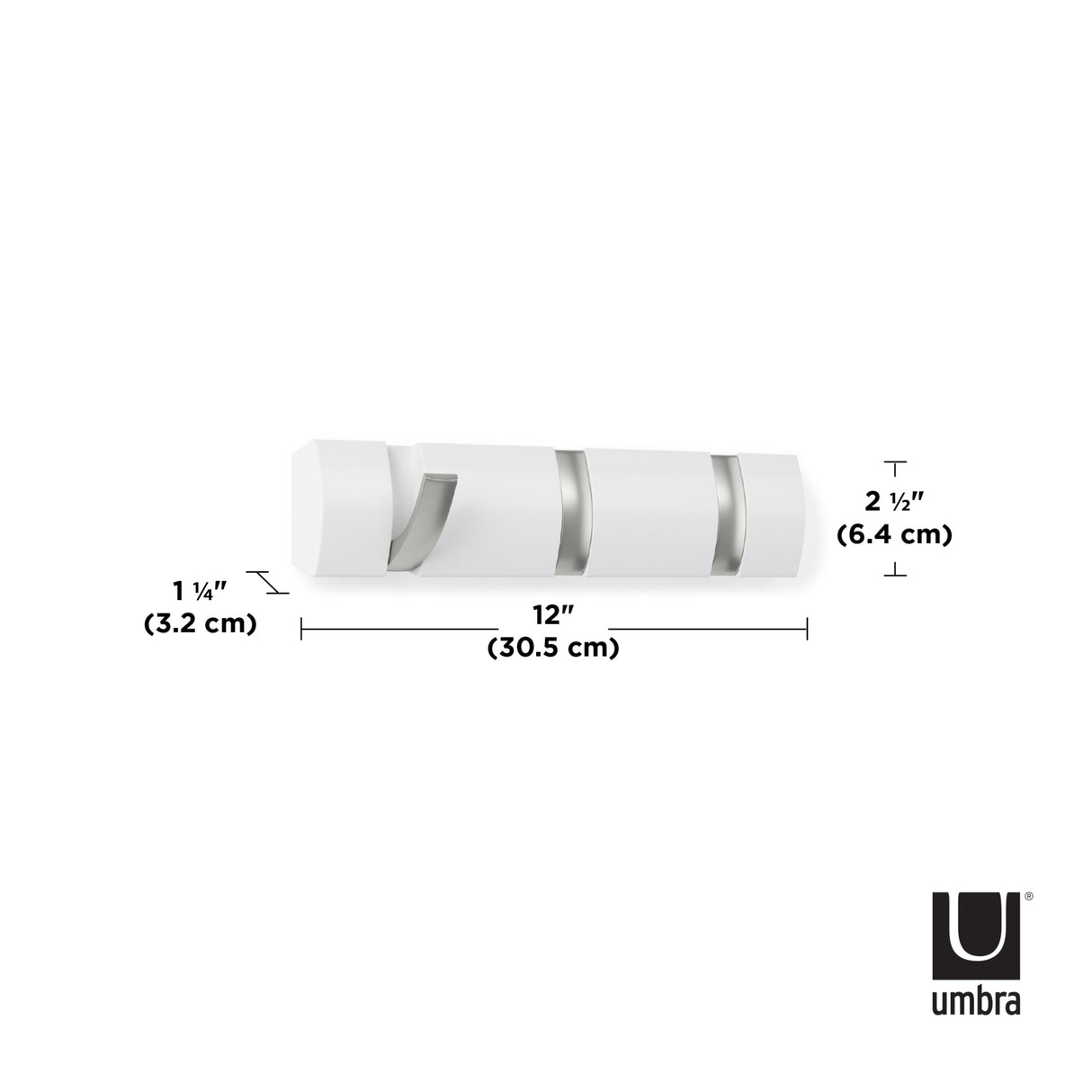 Umbra Flip 3-Hook - White: Design Quest