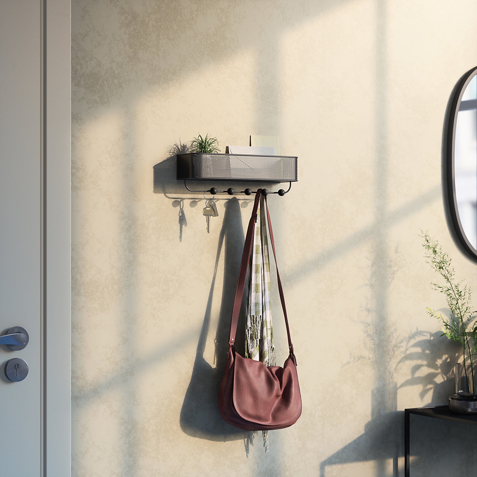 Estique Entryway Organizer | Wall Mounted Coat Rack - Umbra