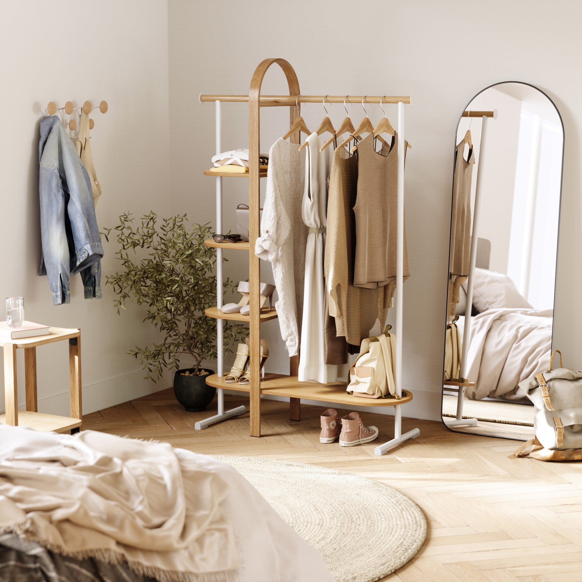 Covered discount wardrobe rack