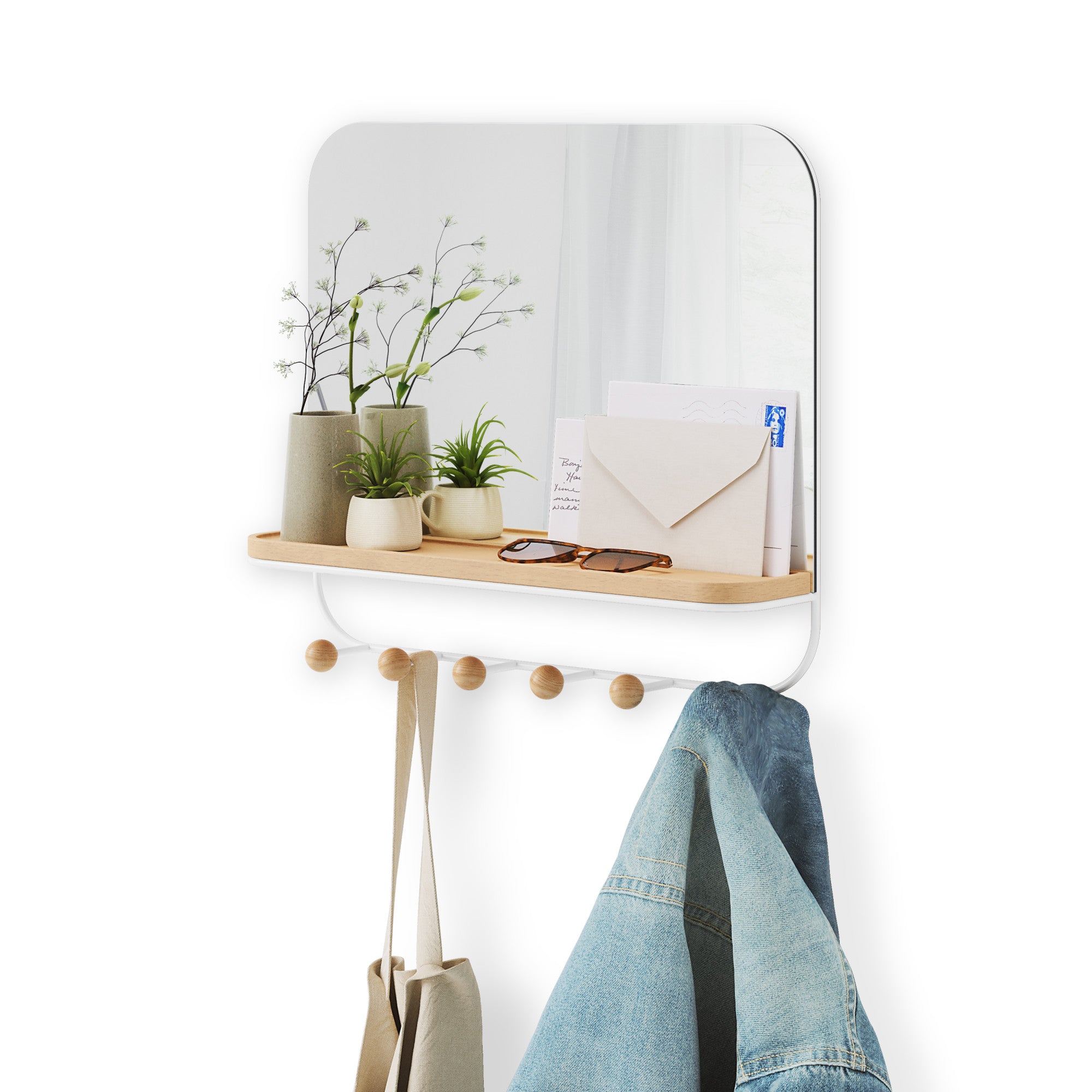 Entryway mirror 2025 with key hooks