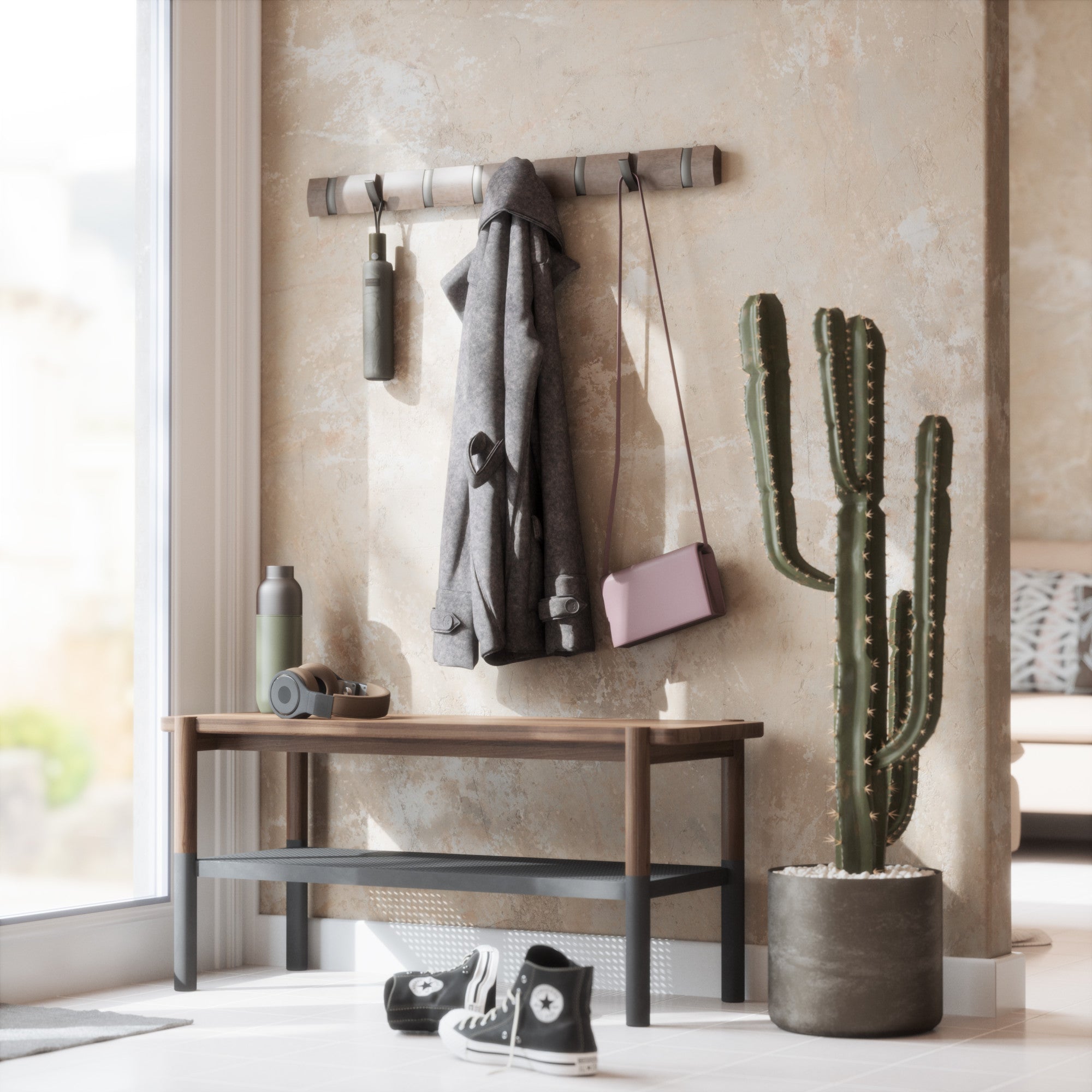 Contemporary wall mounted online coat rack