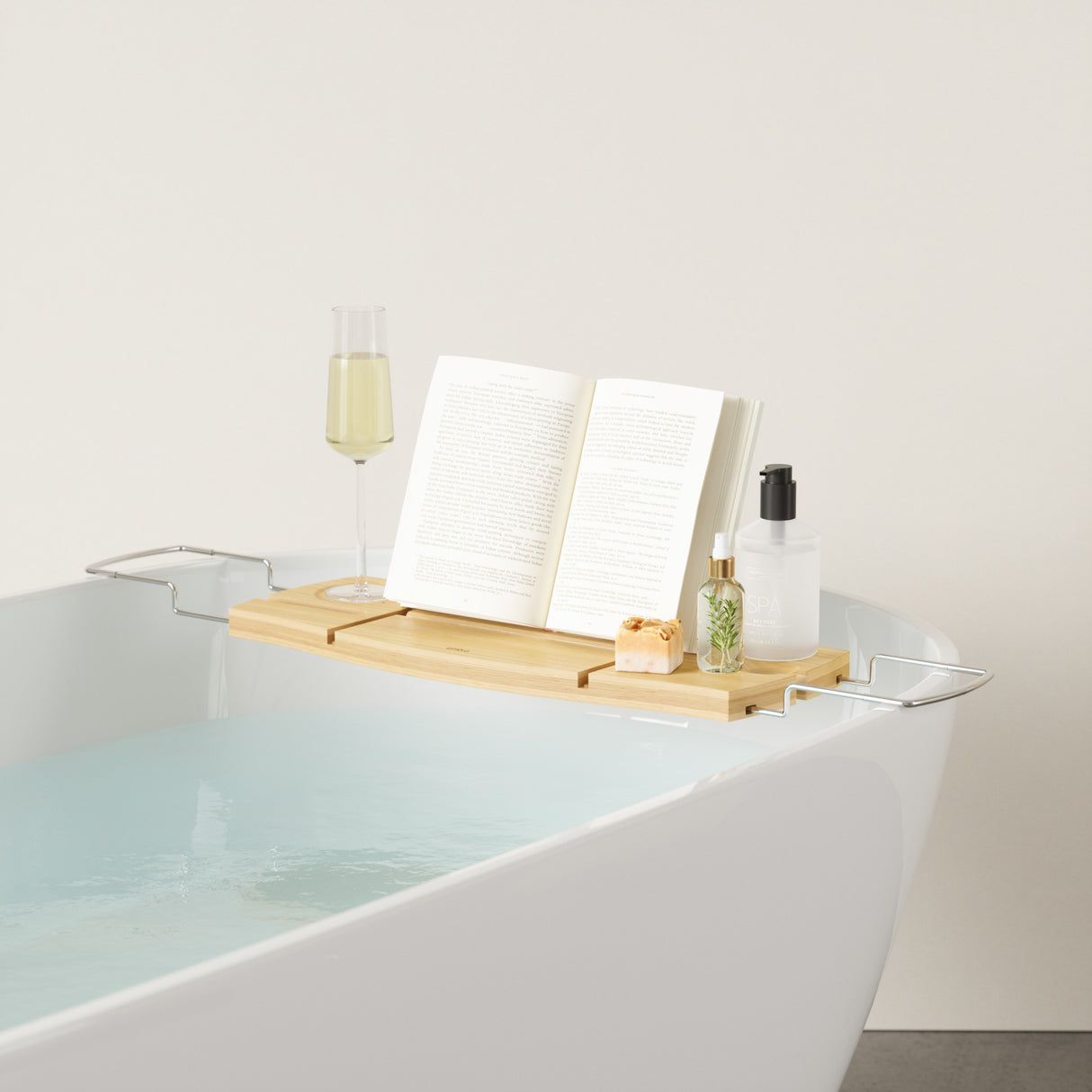Bathtub Caddy Tray - Luxury Bath Tray for Tub - Adjustable Bamboo Bath  Table - Bathroom Board Over Tub, Spa Accessories Tub Table with Free Soap  Dish